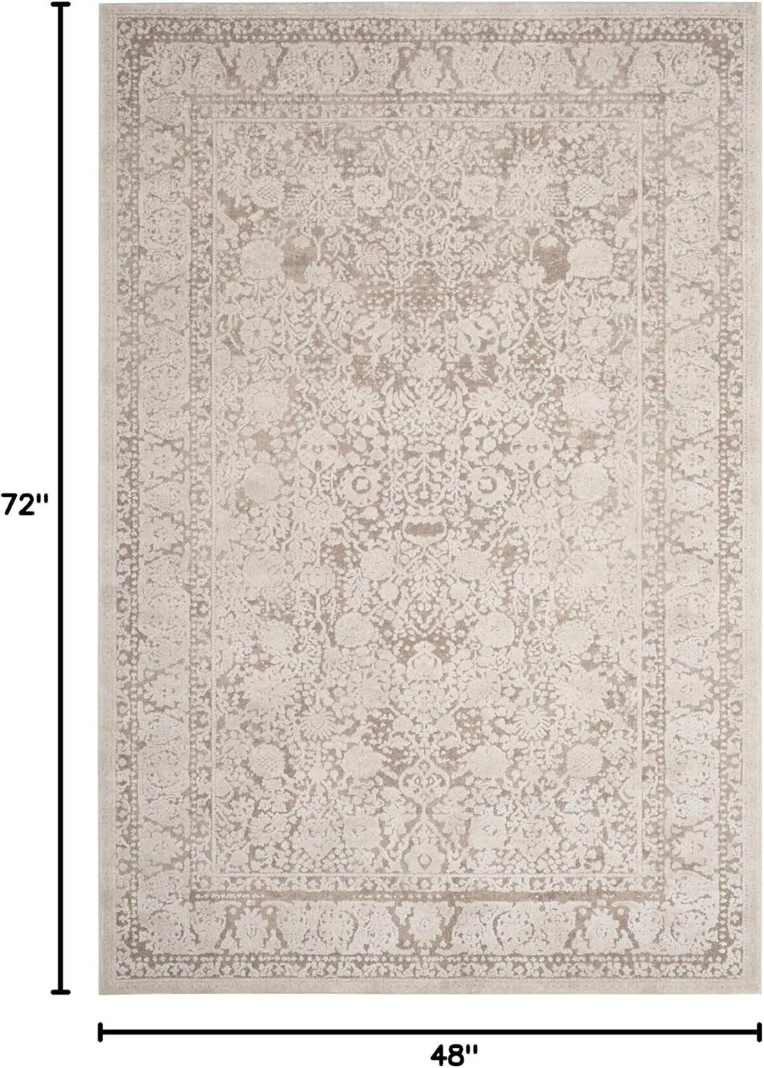 image:imageSAFAVIEH Area Rug 10 Square Reflection Collection Large Beige amp Cream NonShedding amp Easy Cleaning Ideal for Living Room Bedroom RFT663ABeigeCream