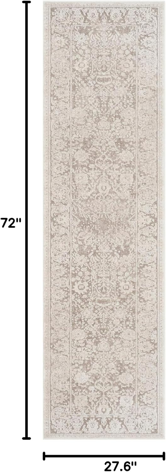 image:imageSAFAVIEH Area Rug 10 Square Reflection Collection Large Beige amp Cream NonShedding amp Easy Cleaning Ideal for Living Room Bedroom RFT663ABeigeCream