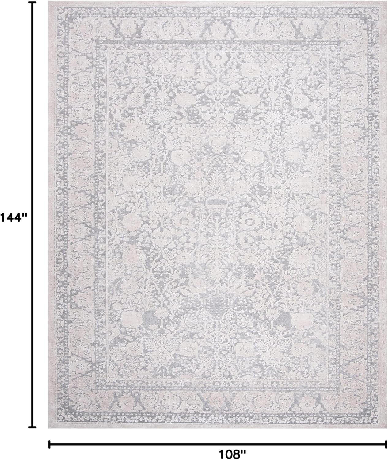 image:imageSAFAVIEH Area Rug 10 Square Reflection Collection Large Beige amp Cream NonShedding amp Easy Cleaning Ideal for Living Room Bedroom RFT663ALight GreyCream