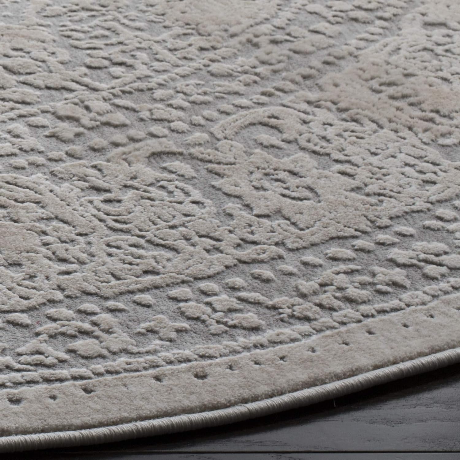 image:imageSAFAVIEH Area Rug 10 Square Reflection Collection Large Beige amp Cream NonShedding amp Easy Cleaning Ideal for Living Room Bedroom RFT663ALight GreyCream
