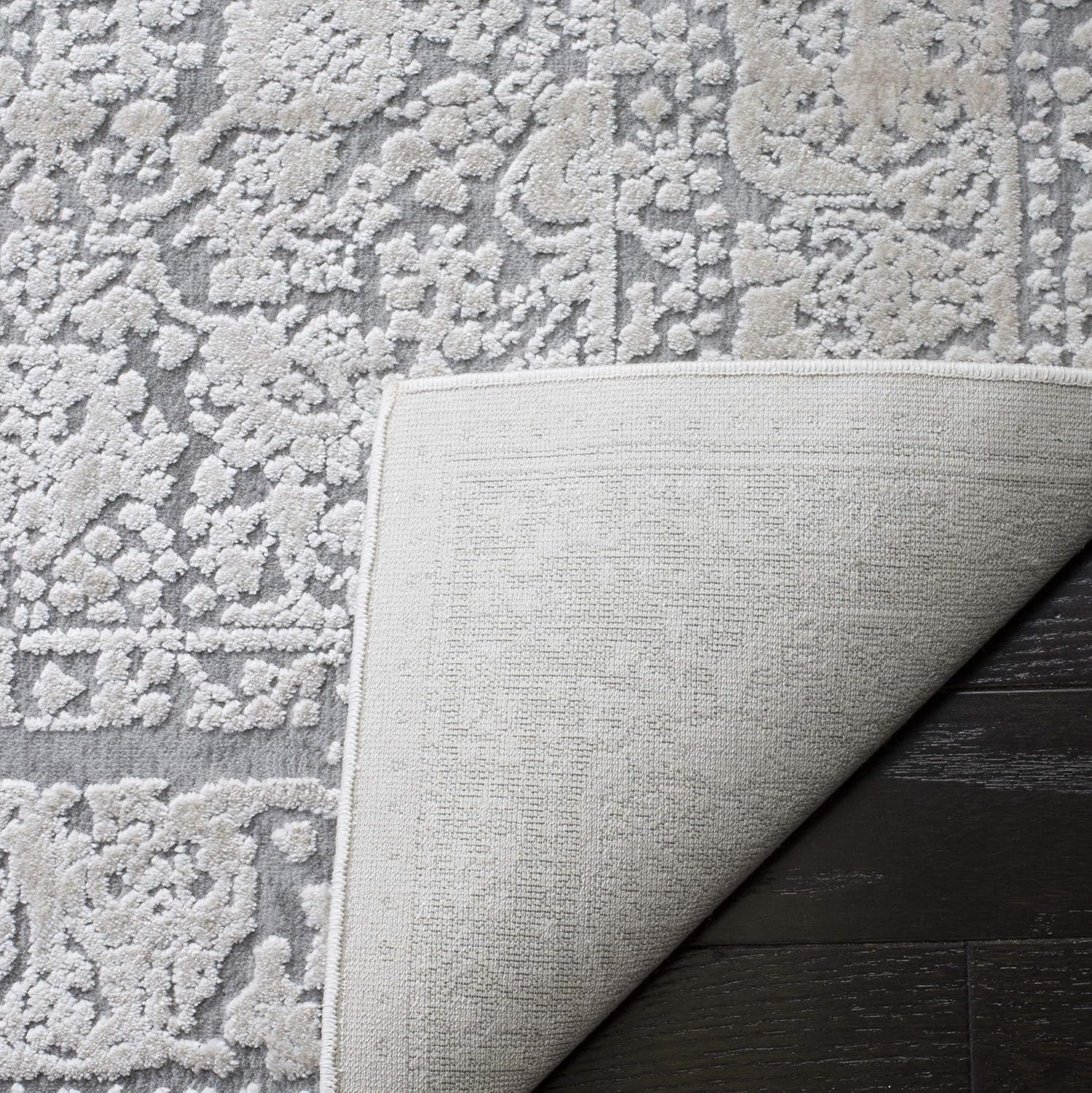 image:imageSAFAVIEH Area Rug 10 Square Reflection Collection Large Beige amp Cream NonShedding amp Easy Cleaning Ideal for Living Room Bedroom RFT663ALight GreyCream