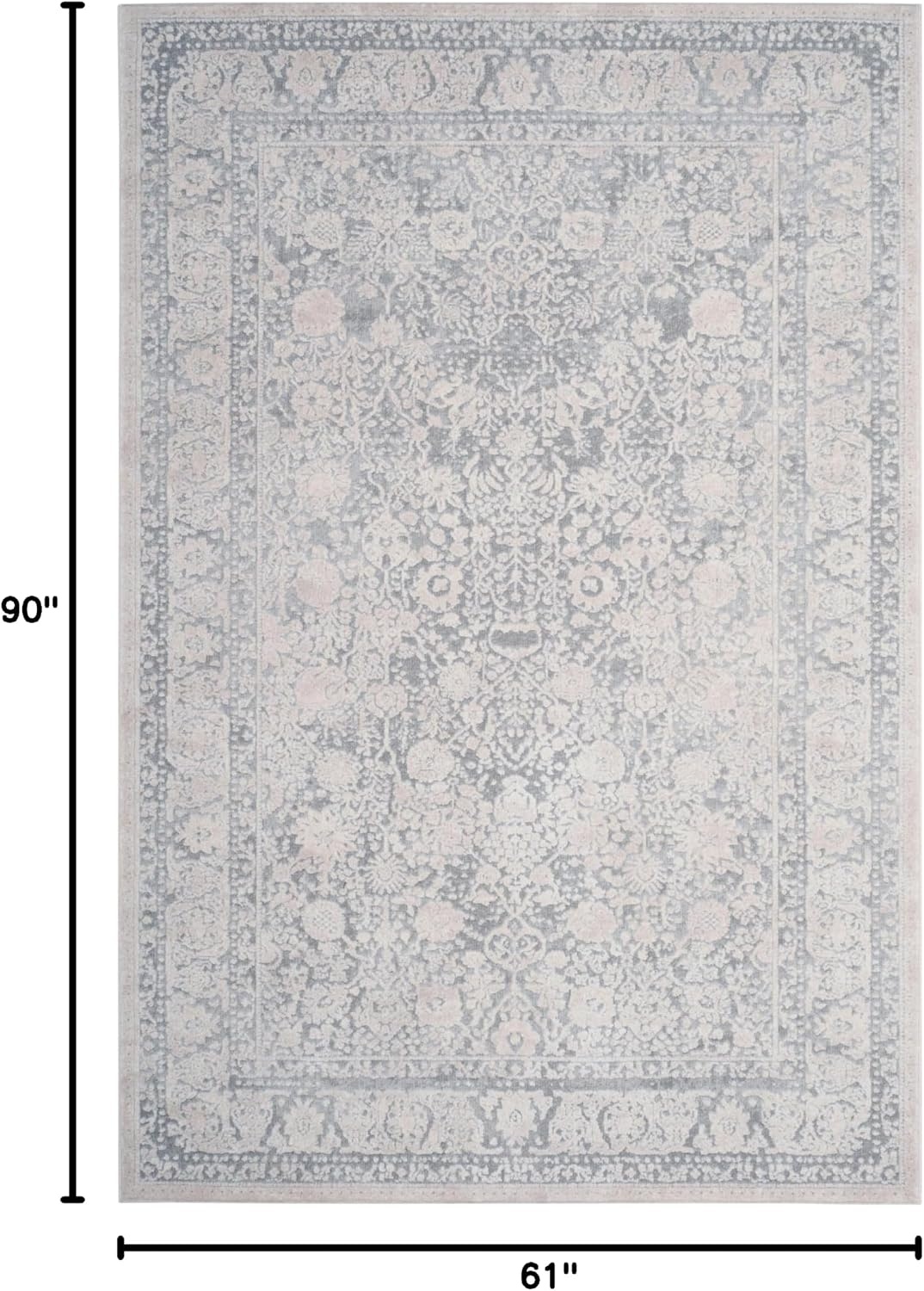 image:imageSAFAVIEH Area Rug 10 Square Reflection Collection Large Beige amp Cream NonShedding amp Easy Cleaning Ideal for Living Room Bedroom RFT663ALight GreyCream