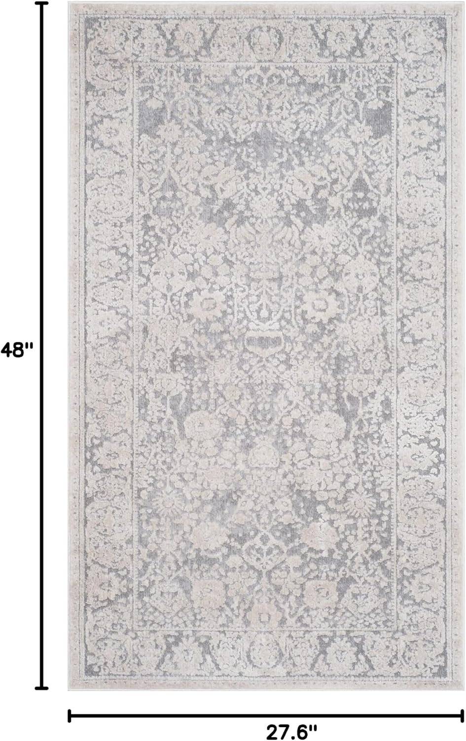 image:imageSAFAVIEH Area Rug 10 Square Reflection Collection Large Beige amp Cream NonShedding amp Easy Cleaning Ideal for Living Room Bedroom RFT663ALight GreyCream