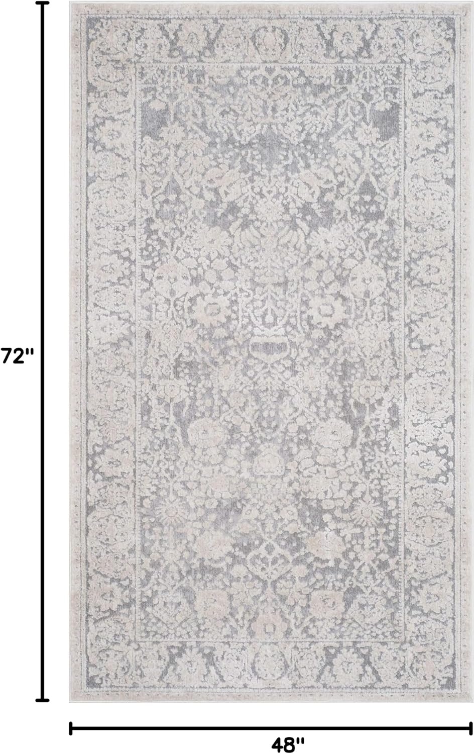 image:imageSAFAVIEH Area Rug 10 Square Reflection Collection Large Beige amp Cream NonShedding amp Easy Cleaning Ideal for Living Room Bedroom RFT663ALight GreyCream