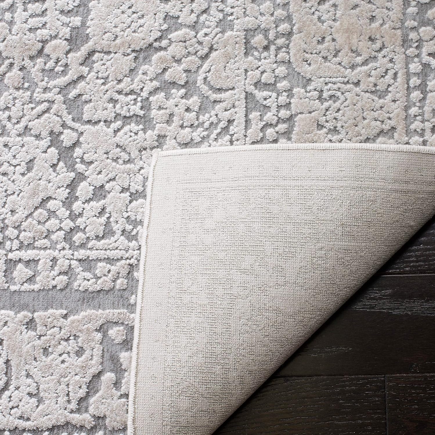 image:imageSAFAVIEH Area Rug 10 Square Reflection Collection Large Beige amp Cream NonShedding amp Easy Cleaning Ideal for Living Room Bedroom RFT663ALight GreyCream