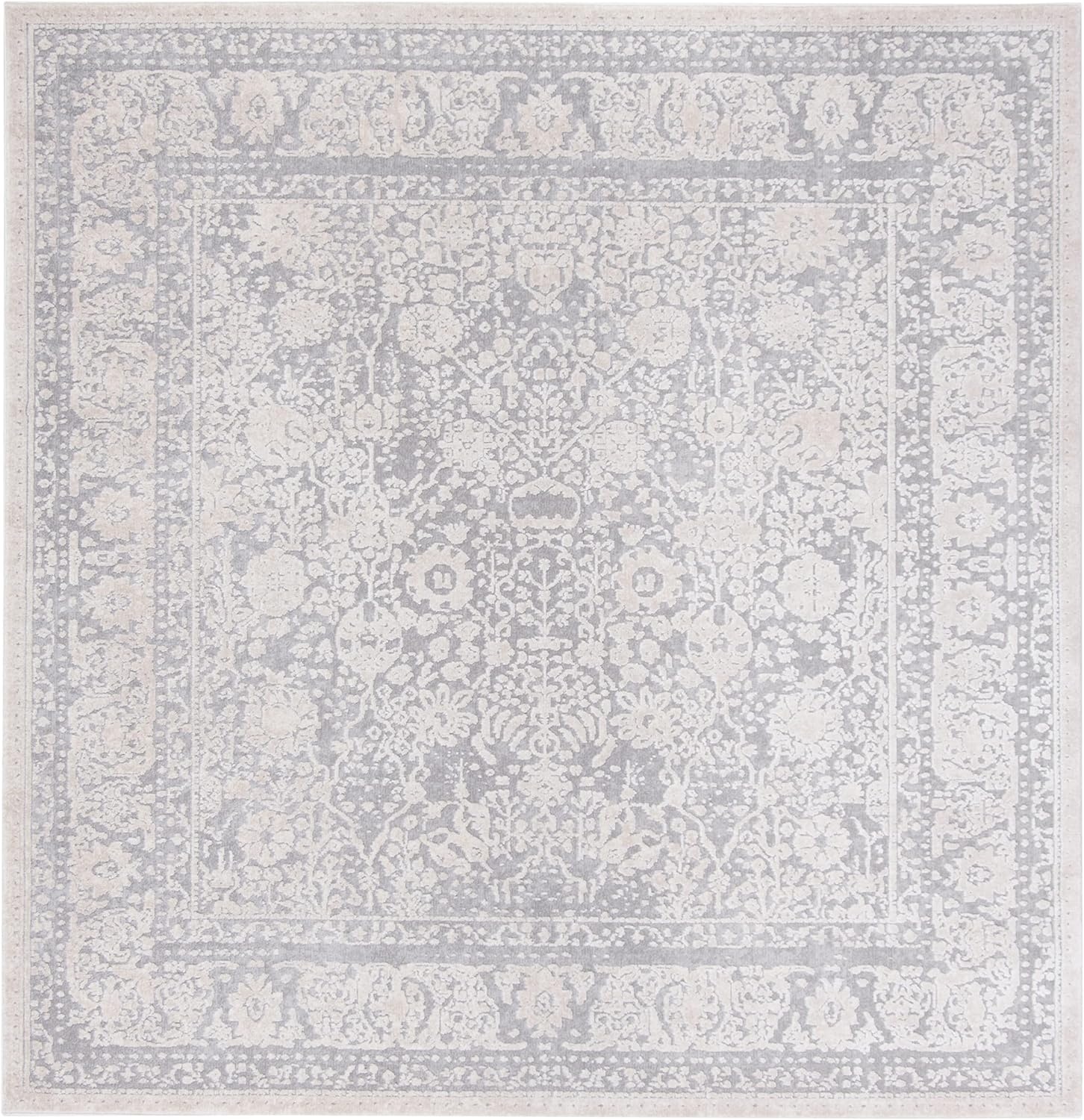 image:imageSAFAVIEH Area Rug 10 Square Reflection Collection Large Beige amp Cream NonShedding amp Easy Cleaning Ideal for Living Room Bedroom RFT663ALight GreyCream