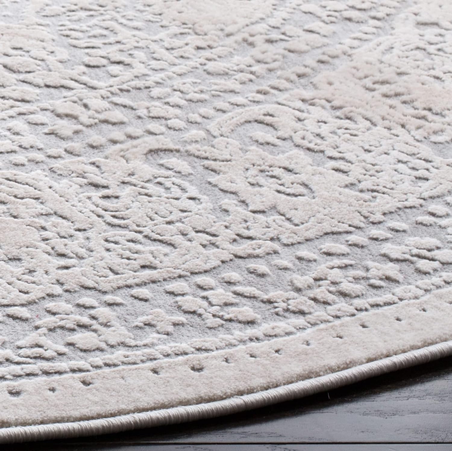 image:imageSAFAVIEH Area Rug 10 Square Reflection Collection Large Beige amp Cream NonShedding amp Easy Cleaning Ideal for Living Room Bedroom RFT663ALight GreyCream