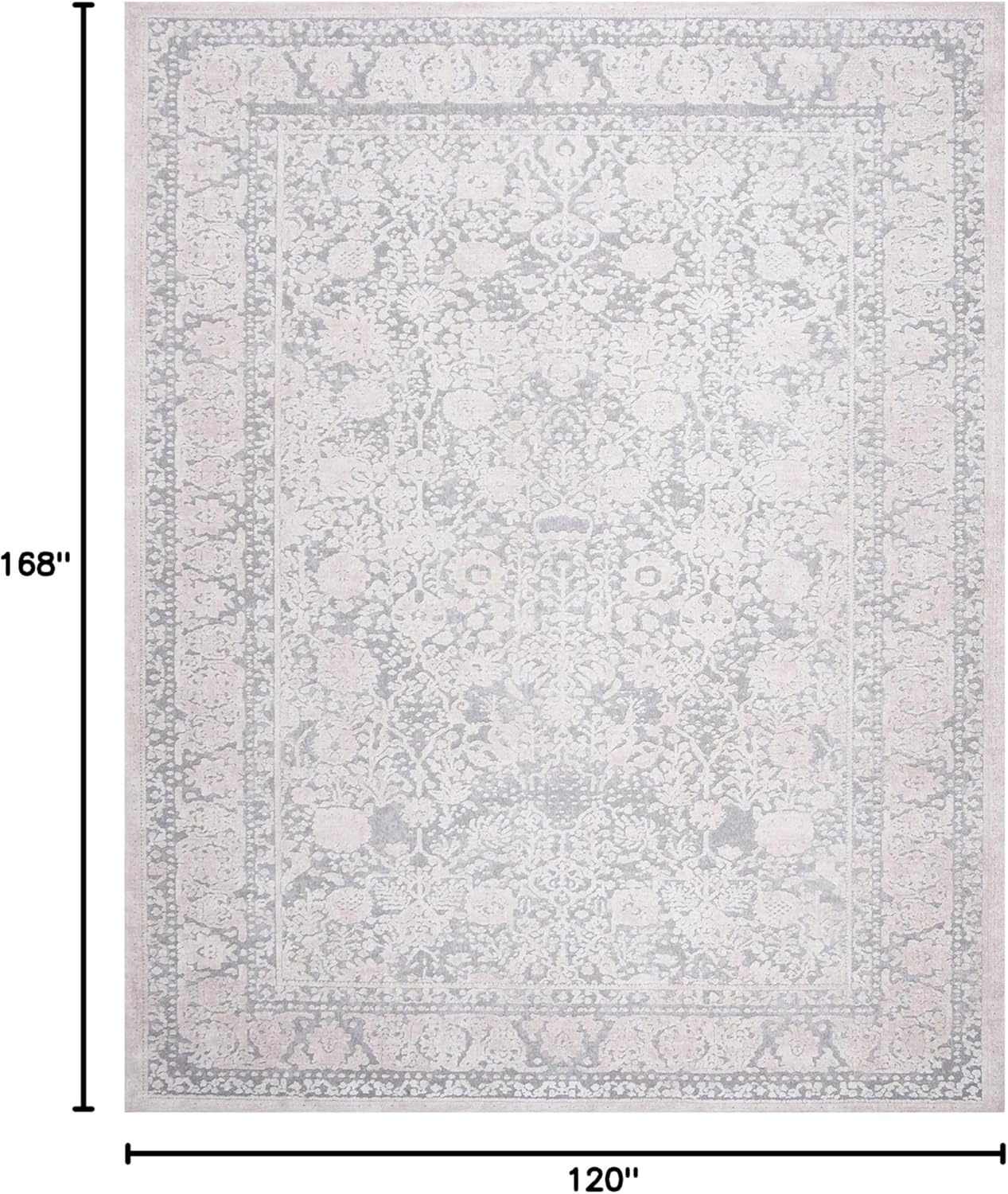 image:imageSAFAVIEH Area Rug 10 Square Reflection Collection Large Beige amp Cream NonShedding amp Easy Cleaning Ideal for Living Room Bedroom RFT663ALight GreyCream