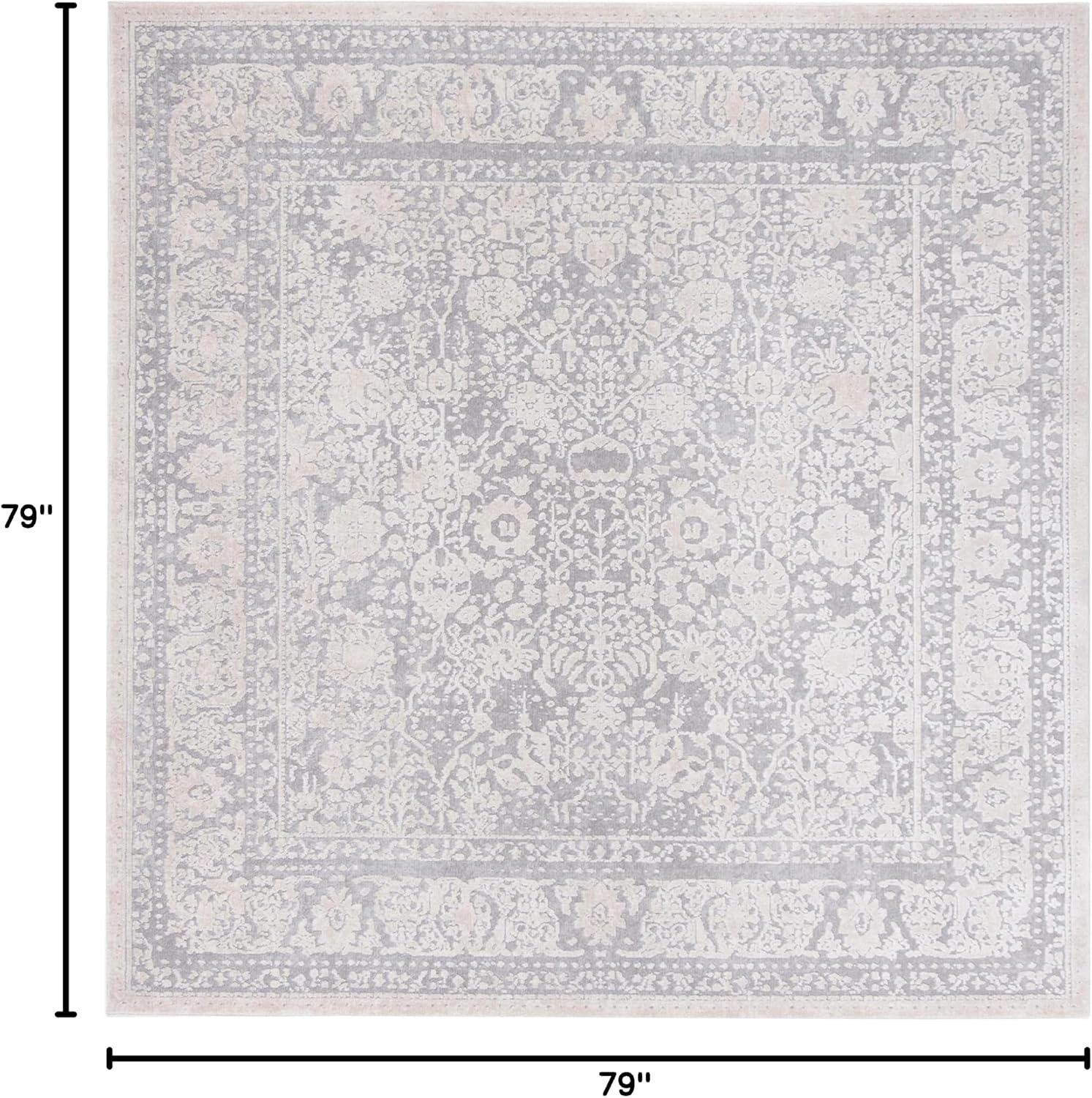image:imageSAFAVIEH Area Rug 10 Square Reflection Collection Large Beige amp Cream NonShedding amp Easy Cleaning Ideal for Living Room Bedroom RFT663ALight GreyCream