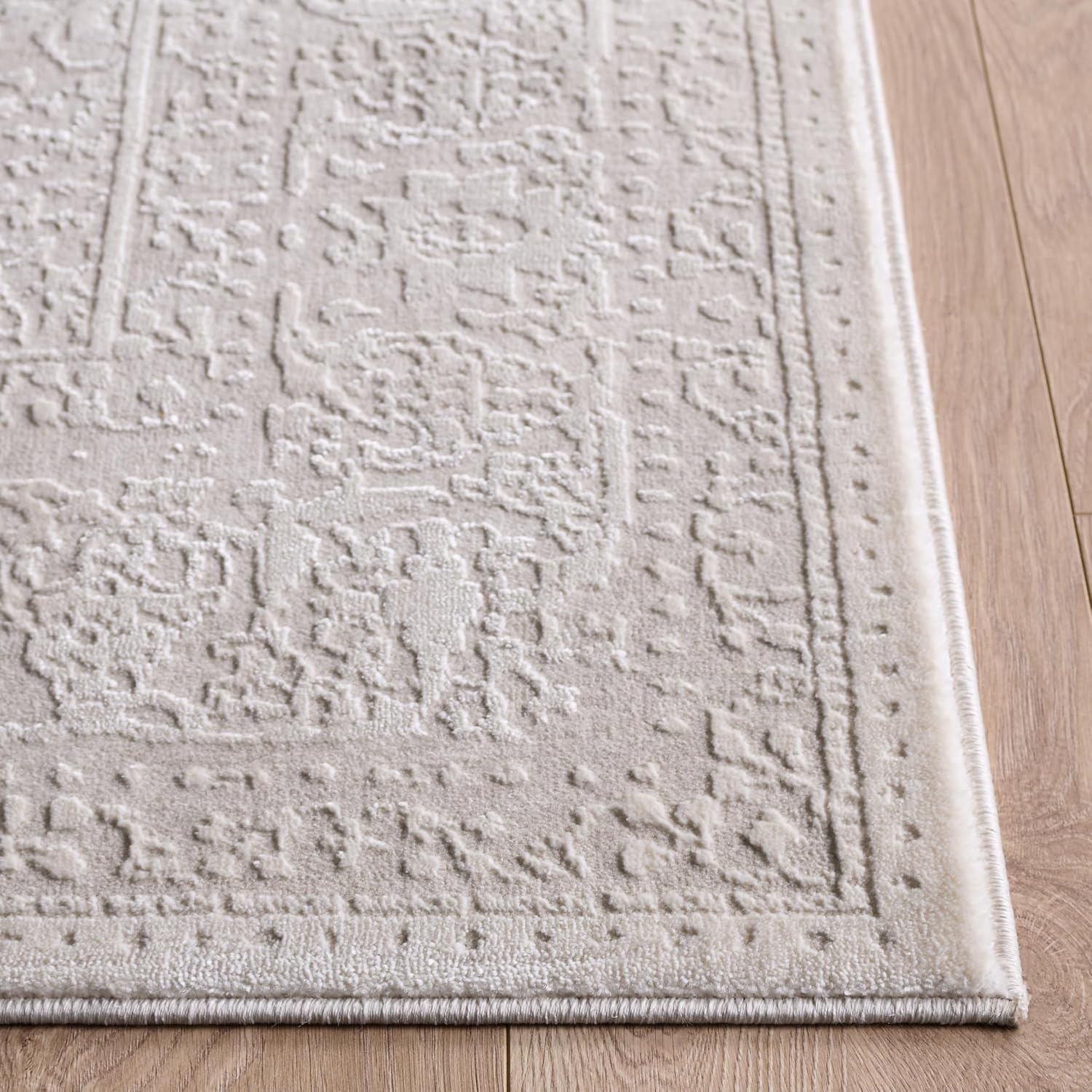 image:imageSAFAVIEH Area Rug 10 Square Reflection Collection Large Beige amp Cream NonShedding amp Easy Cleaning Ideal for Living Room Bedroom RFT663AWhiteIvory