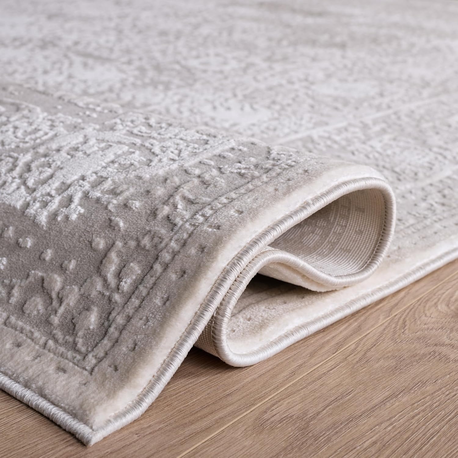 image:imageSAFAVIEH Area Rug 10 Square Reflection Collection Large Beige amp Cream NonShedding amp Easy Cleaning Ideal for Living Room Bedroom RFT663AWhiteIvory