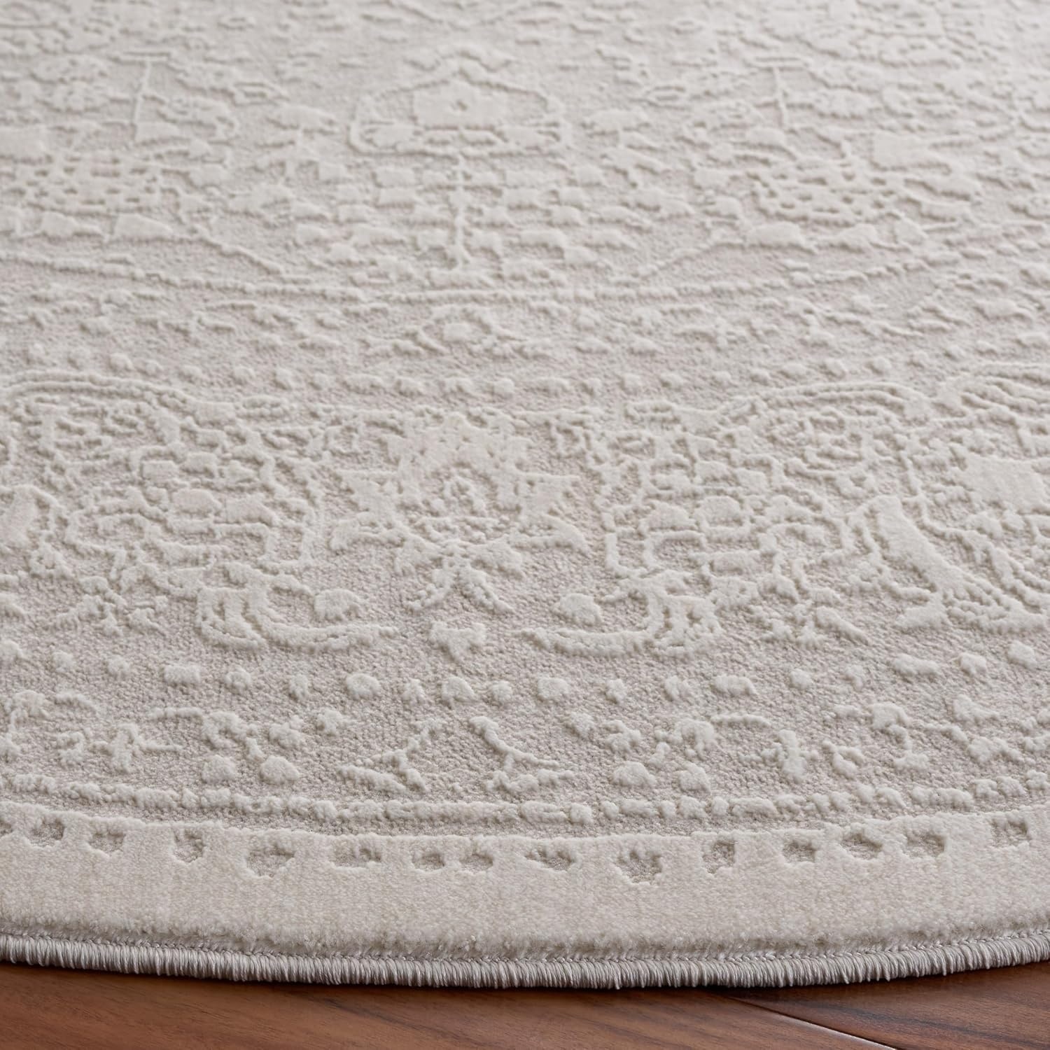 image:imageSAFAVIEH Area Rug 10 Square Reflection Collection Large Beige amp Cream NonShedding amp Easy Cleaning Ideal for Living Room Bedroom RFT663AWhiteIvory
