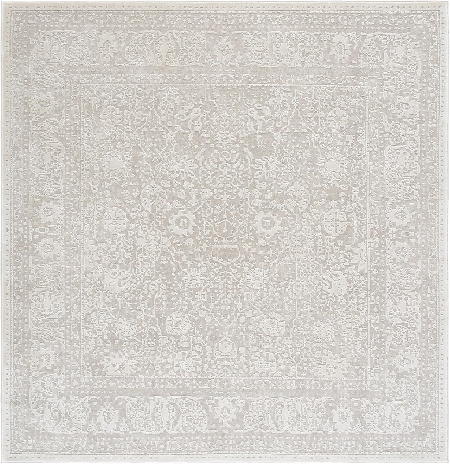 image:imageSAFAVIEH Area Rug 10 Square Reflection Collection Large Beige amp Cream NonShedding amp Easy Cleaning Ideal for Living Room Bedroom RFT663AWhiteIvory