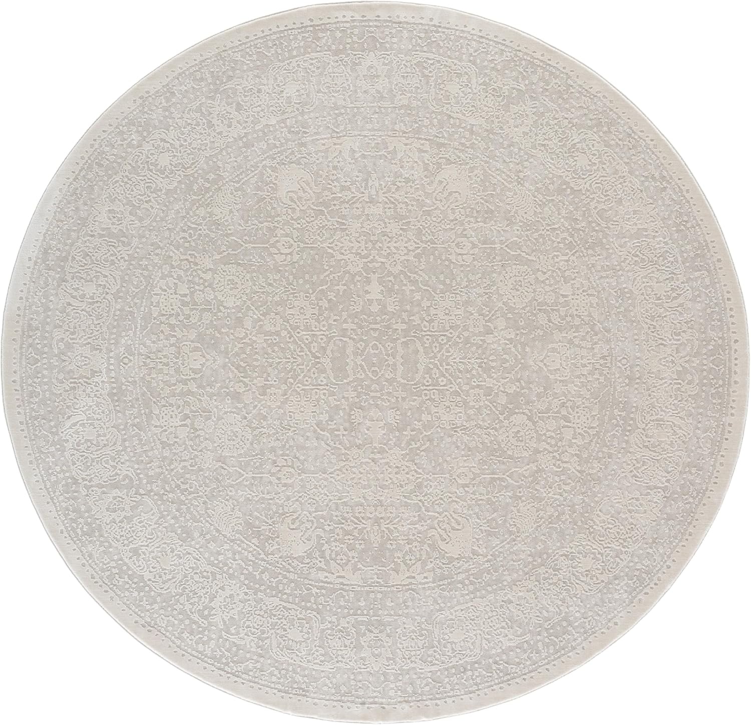 image:imageSAFAVIEH Area Rug 10 Square Reflection Collection Large Beige amp Cream NonShedding amp Easy Cleaning Ideal for Living Room Bedroom RFT663AWhiteIvory