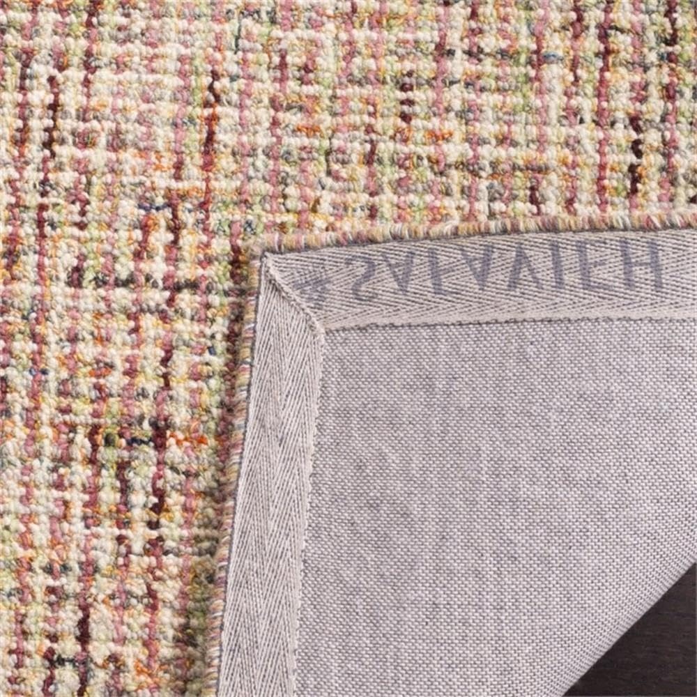 image:imageSAFAVIEH Area Rug 8x10 Abstract Collection Large Light Grey amp Ivory Handmade Wool Ideal for Living Room Bedroom Office Dining Space ABT468FBeigeRust