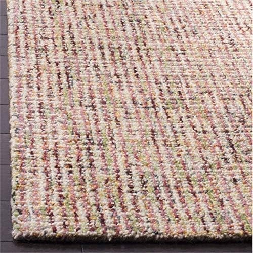 image:imageSAFAVIEH Area Rug 8x10 Abstract Collection Large Light Grey amp Ivory Handmade Wool Ideal for Living Room Bedroom Office Dining Space ABT468FBeigeRust