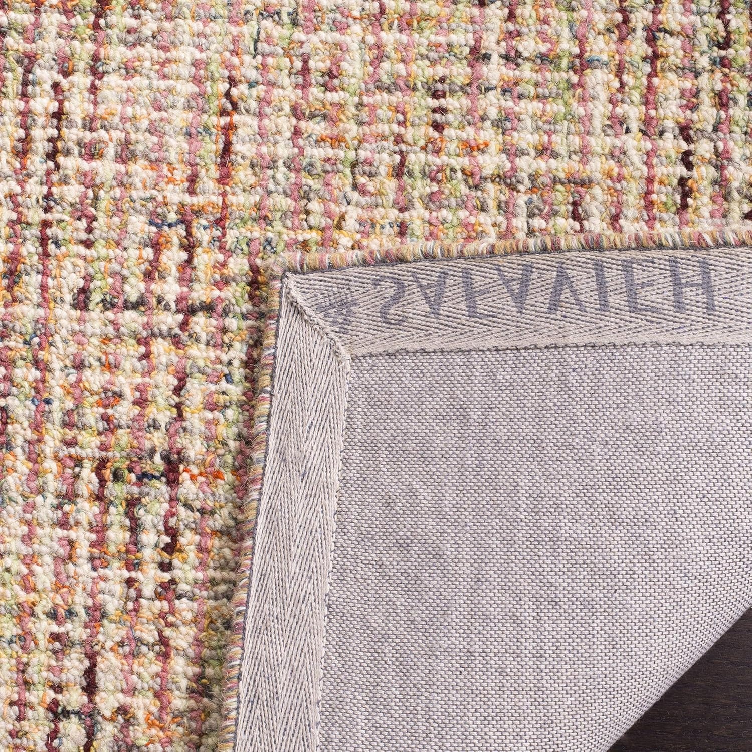 image:imageSAFAVIEH Area Rug 8x10 Abstract Collection Large Light Grey amp Ivory Handmade Wool Ideal for Living Room Bedroom Office Dining Space ABT468FBeigeRust