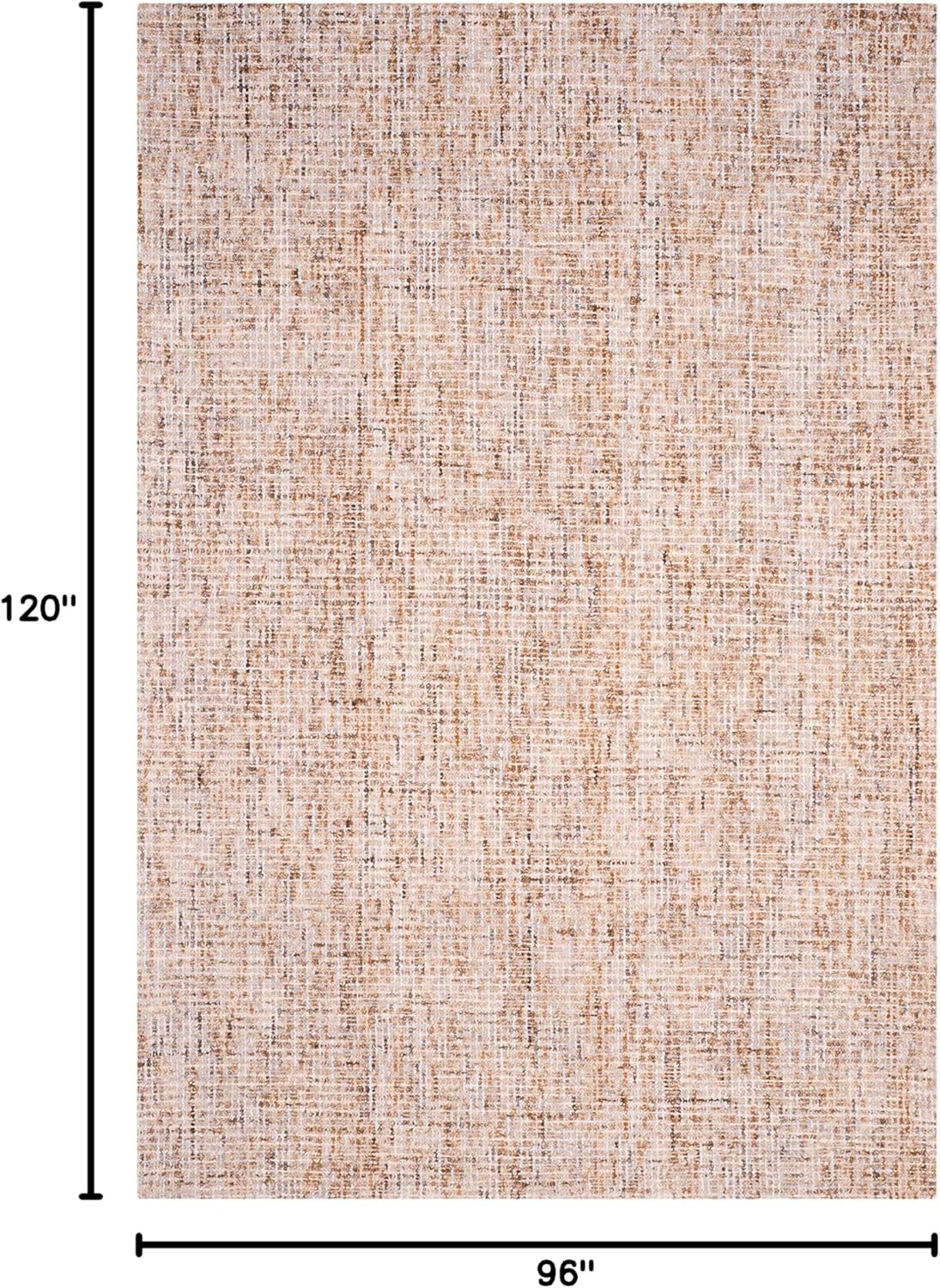 image:imageSAFAVIEH Area Rug 8x10 Abstract Collection Large Light Grey amp Ivory Handmade Wool Ideal for Living Room Bedroom Office Dining Space ABT468FBeigeRust