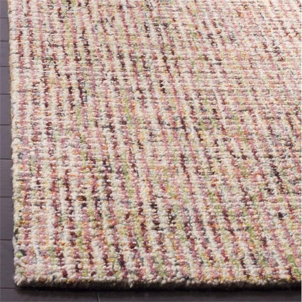 image:imageSAFAVIEH Area Rug 8x10 Abstract Collection Large Light Grey amp Ivory Handmade Wool Ideal for Living Room Bedroom Office Dining Space ABT468FBeigeRust