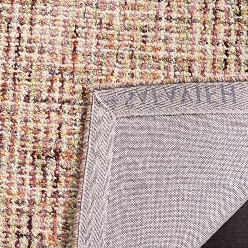 image:imageSAFAVIEH Area Rug 8x10 Abstract Collection Large Light Grey amp Ivory Handmade Wool Ideal for Living Room Bedroom Office Dining Space ABT468FBeigeRust