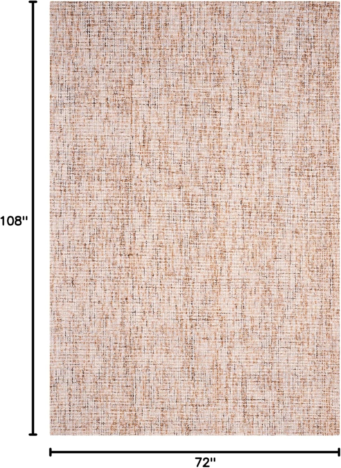 image:imageSAFAVIEH Area Rug 8x10 Abstract Collection Large Light Grey amp Ivory Handmade Wool Ideal for Living Room Bedroom Office Dining Space ABT468FBeigeRust