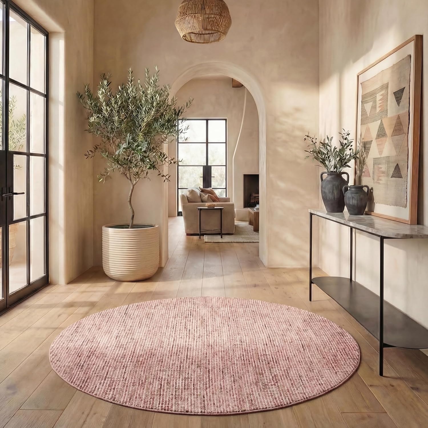 image:imageSAFAVIEH Area Rug 8x10 Abstract Collection Large Light Grey amp Ivory Handmade Wool Ideal for Living Room Bedroom Office Dining Space ABT468FBeigeRust