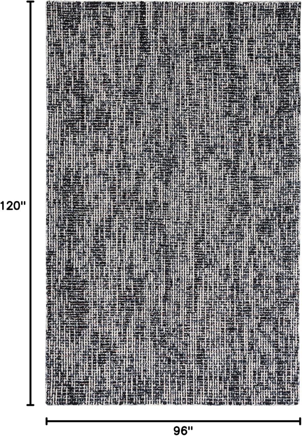 image:imageSAFAVIEH Area Rug 8x10 Abstract Collection Large Light Grey amp Ivory Handmade Wool Ideal for Living Room Bedroom Office Dining Space ABT468FBlackGrey