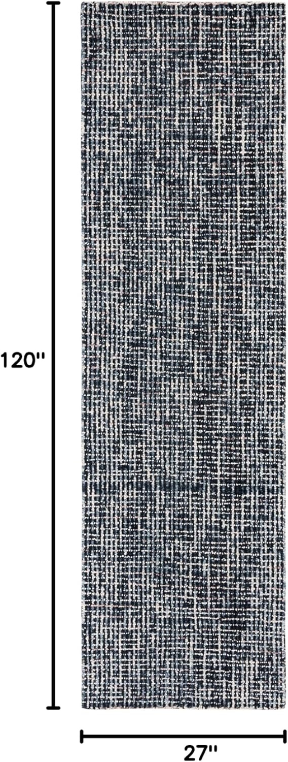 image:imageSAFAVIEH Area Rug 8x10 Abstract Collection Large Light Grey amp Ivory Handmade Wool Ideal for Living Room Bedroom Office Dining Space ABT468FBlackGrey