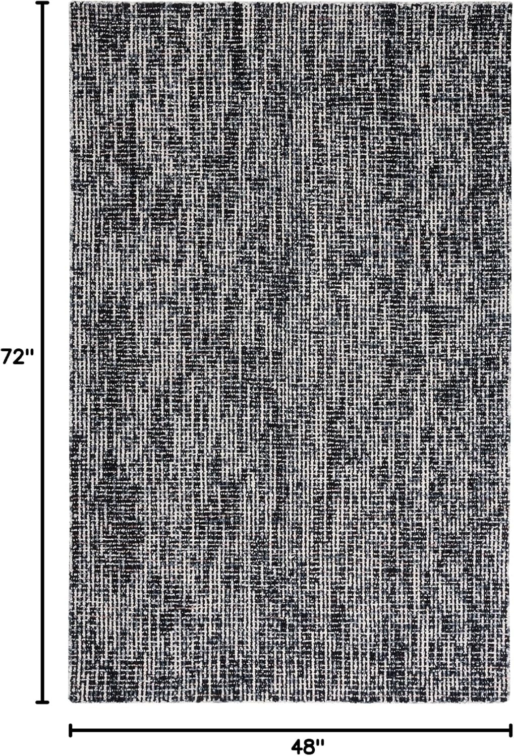 image:imageSAFAVIEH Area Rug 8x10 Abstract Collection Large Light Grey amp Ivory Handmade Wool Ideal for Living Room Bedroom Office Dining Space ABT468FBlackGrey