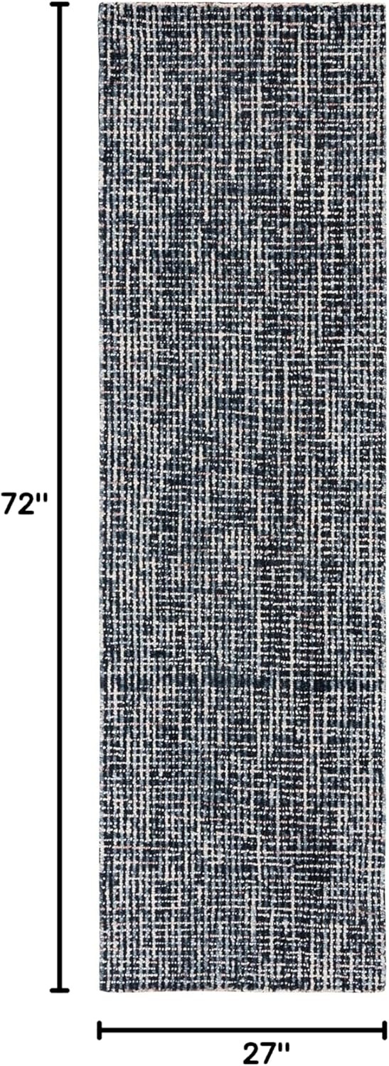 image:imageSAFAVIEH Area Rug 8x10 Abstract Collection Large Light Grey amp Ivory Handmade Wool Ideal for Living Room Bedroom Office Dining Space ABT468FBlackGrey