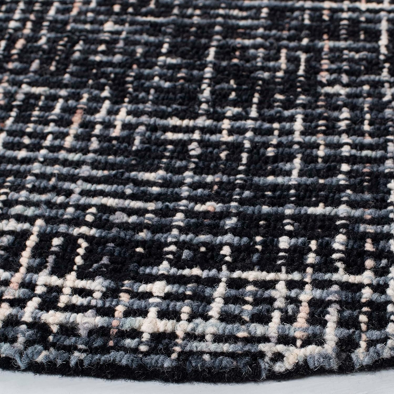 image:imageSAFAVIEH Area Rug 8x10 Abstract Collection Large Light Grey amp Ivory Handmade Wool Ideal for Living Room Bedroom Office Dining Space ABT468FBlackGrey