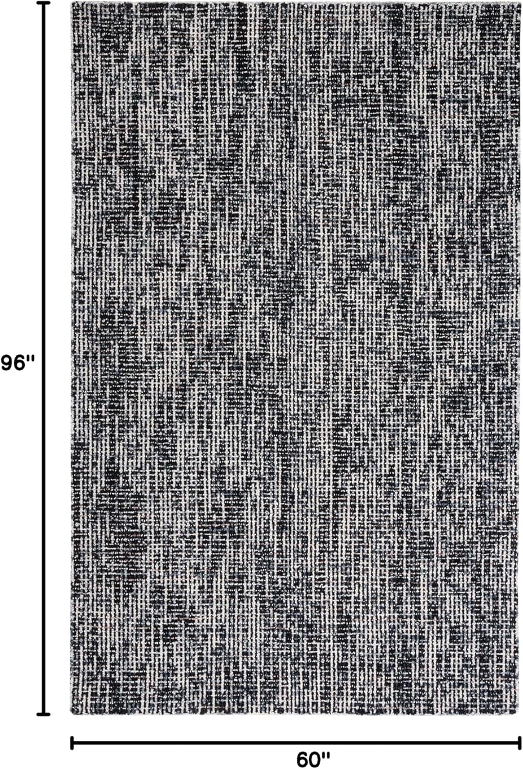 image:imageSAFAVIEH Area Rug 8x10 Abstract Collection Large Light Grey amp Ivory Handmade Wool Ideal for Living Room Bedroom Office Dining Space ABT468FBlackGrey