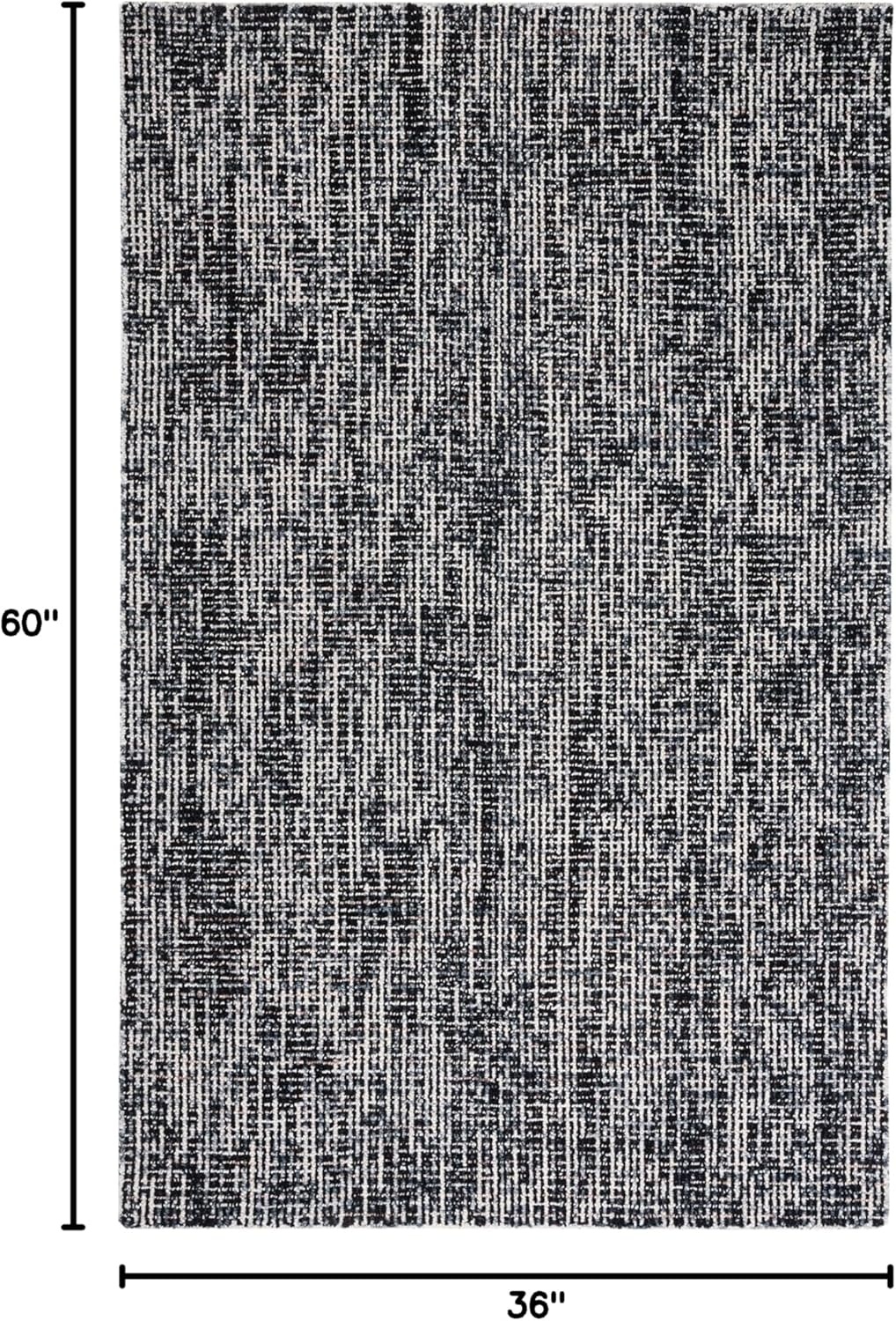 image:imageSAFAVIEH Area Rug 8x10 Abstract Collection Large Light Grey amp Ivory Handmade Wool Ideal for Living Room Bedroom Office Dining Space ABT468FBlackGrey