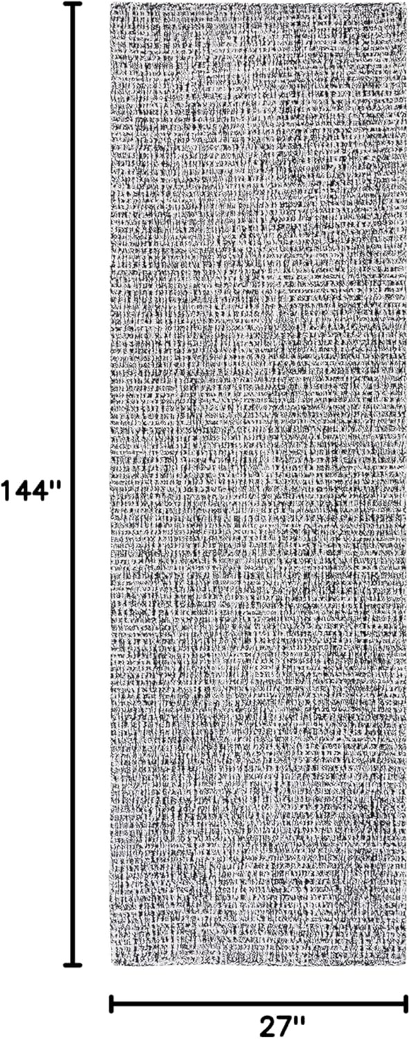 image:imageSAFAVIEH Area Rug 8x10 Abstract Collection Large Light Grey amp Ivory Handmade Wool Ideal for Living Room Bedroom Office Dining Space ABT468FBlackIvory