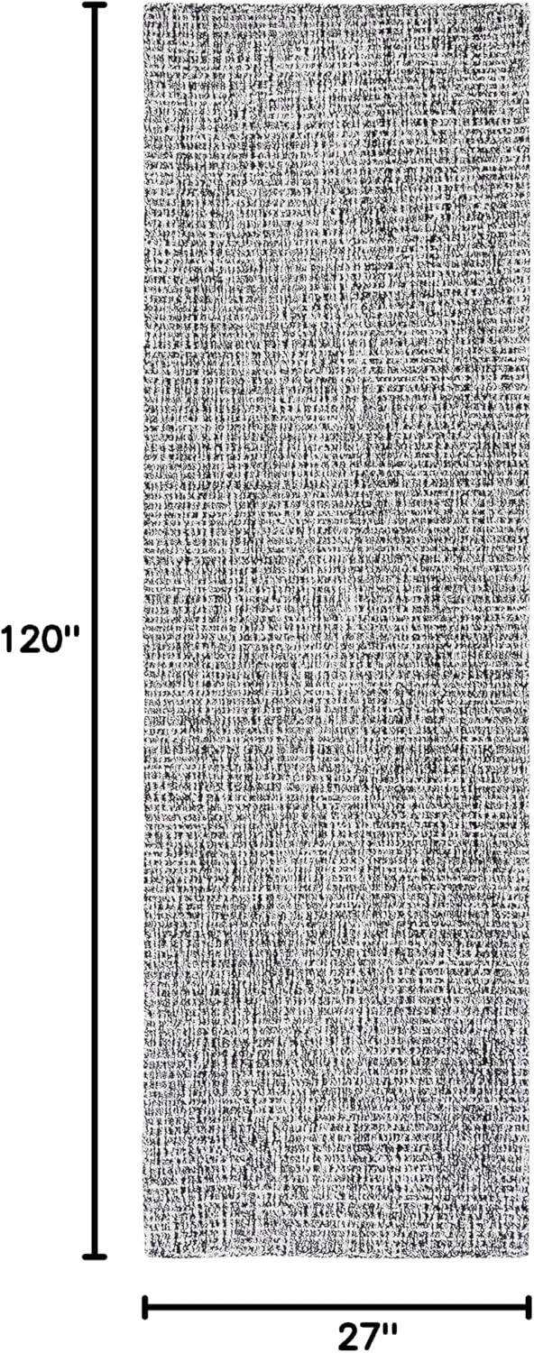 image:imageSAFAVIEH Area Rug 8x10 Abstract Collection Large Light Grey amp Ivory Handmade Wool Ideal for Living Room Bedroom Office Dining Space ABT468FBlackIvory