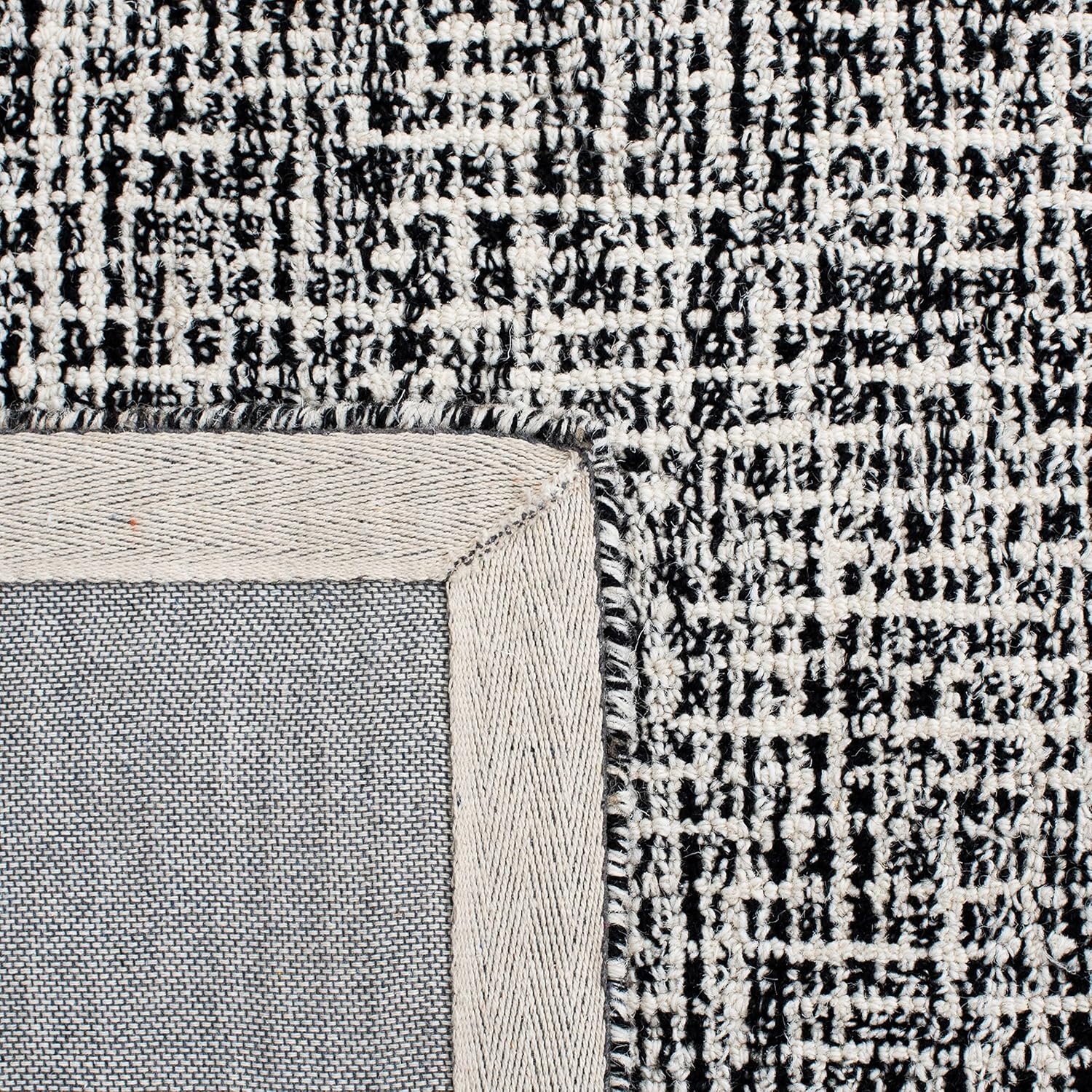 image:imageSAFAVIEH Area Rug 8x10 Abstract Collection Large Light Grey amp Ivory Handmade Wool Ideal for Living Room Bedroom Office Dining Space ABT468FBlackIvory