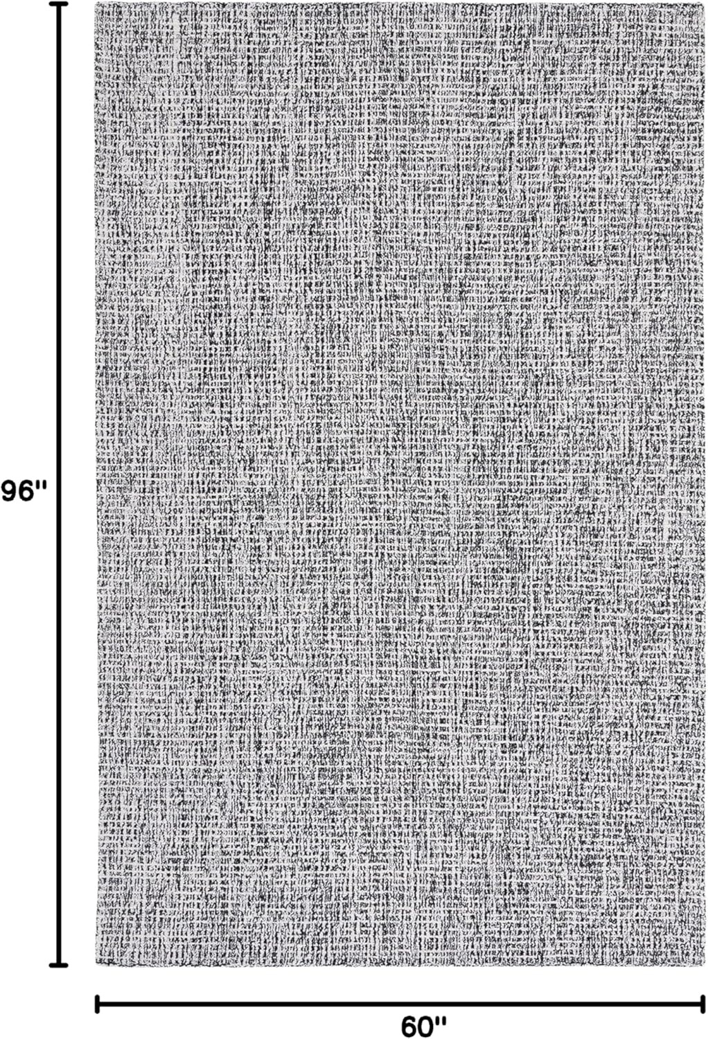 image:imageSAFAVIEH Area Rug 8x10 Abstract Collection Large Light Grey amp Ivory Handmade Wool Ideal for Living Room Bedroom Office Dining Space ABT468FBlackIvory