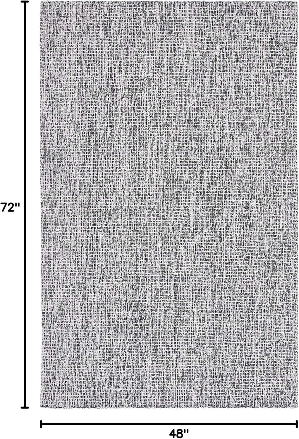 image:imageSAFAVIEH Area Rug 8x10 Abstract Collection Large Light Grey amp Ivory Handmade Wool Ideal for Living Room Bedroom Office Dining Space ABT468FBlackIvory