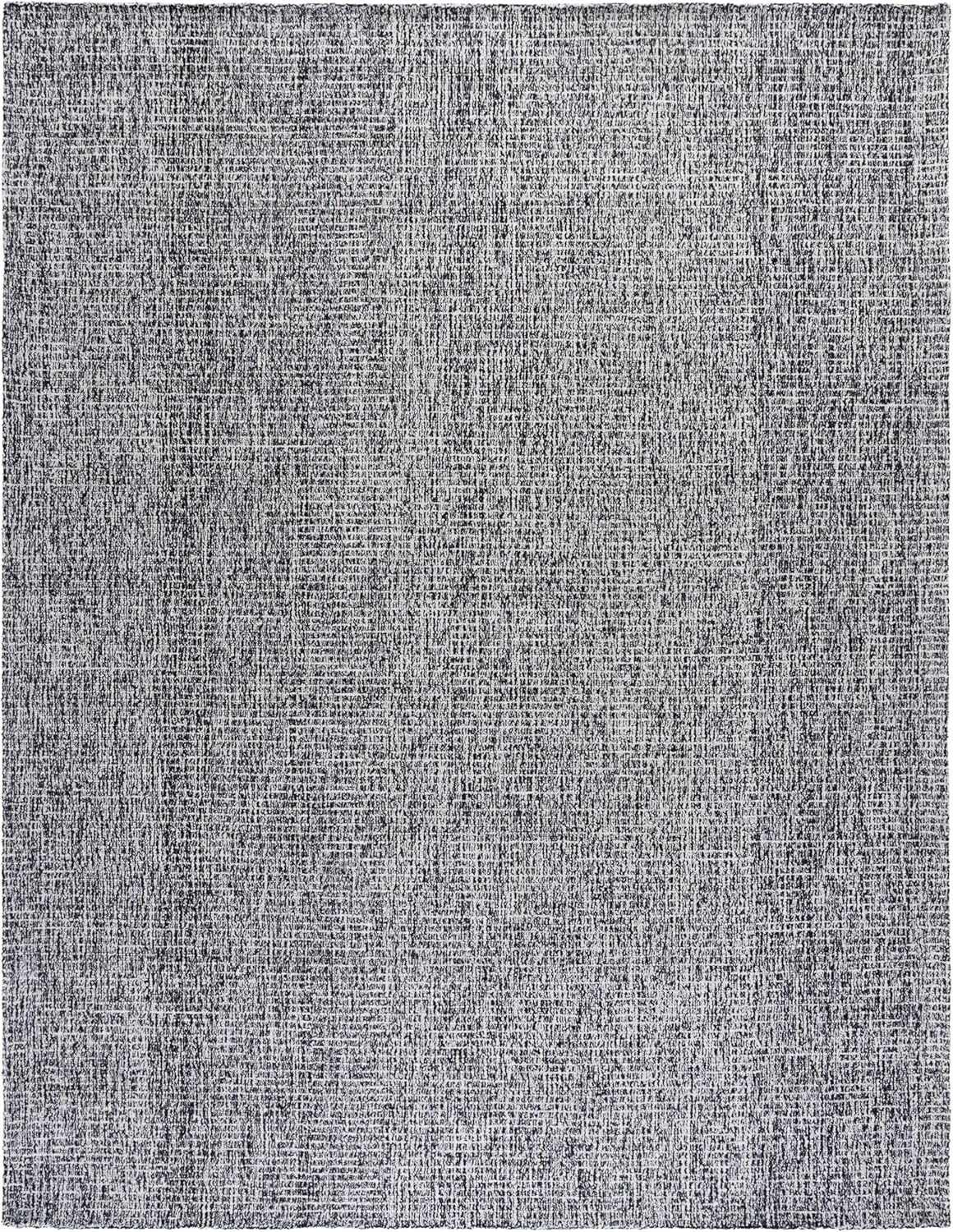 image:imageSAFAVIEH Area Rug 8x10 Abstract Collection Large Light Grey amp Ivory Handmade Wool Ideal for Living Room Bedroom Office Dining Space ABT468FBlackIvory