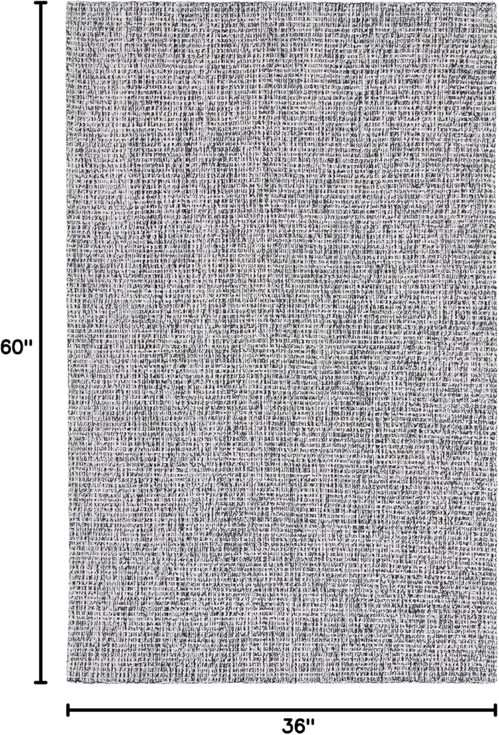 image:imageSAFAVIEH Area Rug 8x10 Abstract Collection Large Light Grey amp Ivory Handmade Wool Ideal for Living Room Bedroom Office Dining Space ABT468FBlackIvory