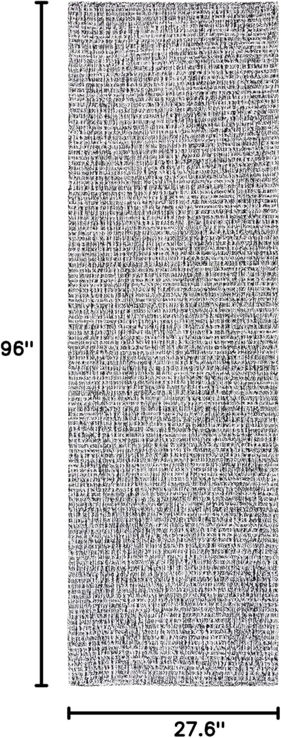 image:imageSAFAVIEH Area Rug 8x10 Abstract Collection Large Light Grey amp Ivory Handmade Wool Ideal for Living Room Bedroom Office Dining Space ABT468FBlackIvory