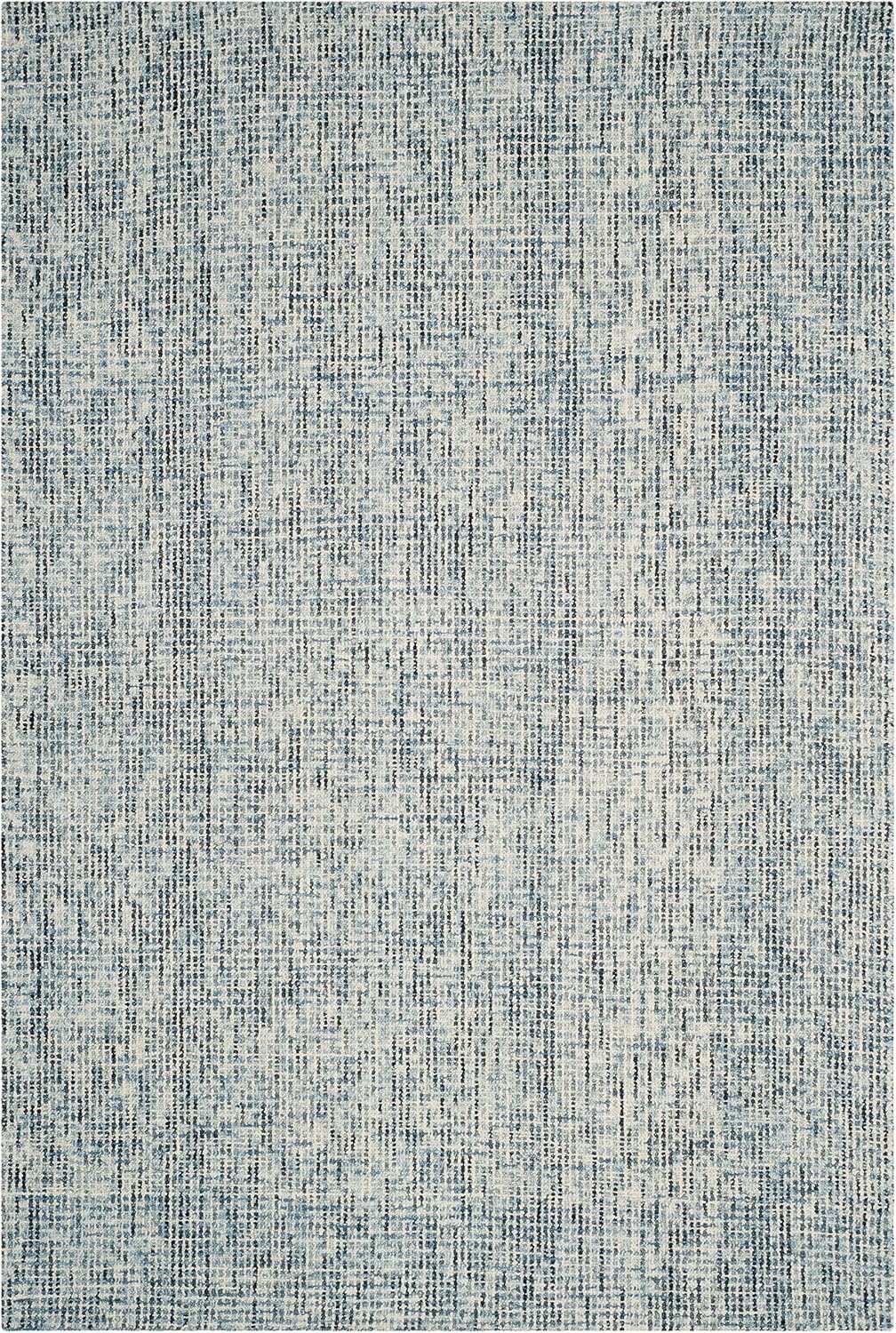 image:imageSAFAVIEH Area Rug 8x10 Abstract Collection Large Light Grey amp Ivory Handmade Wool Ideal for Living Room Bedroom Office Dining Space ABT468FBlueCharcoal