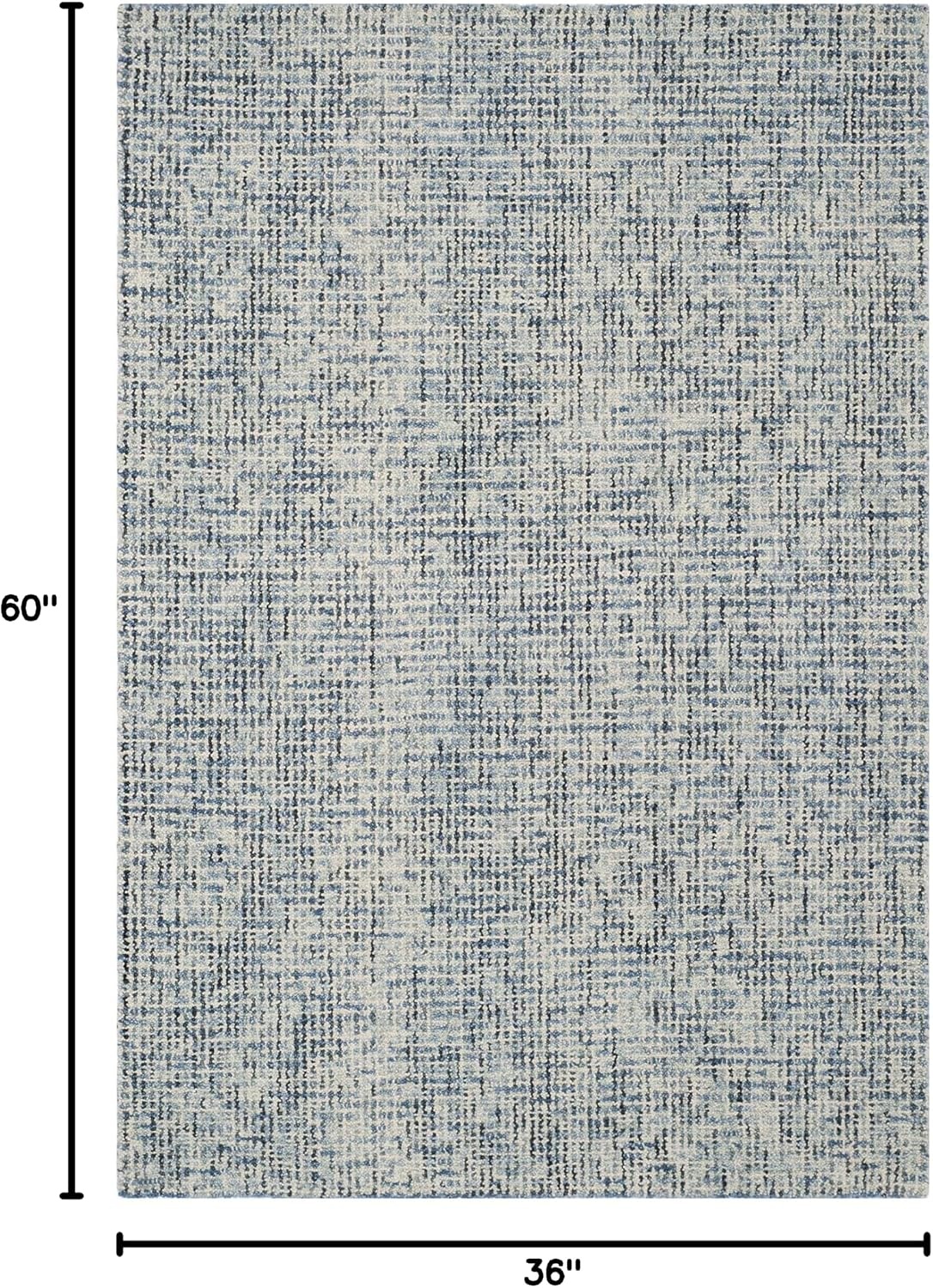 image:imageSAFAVIEH Area Rug 8x10 Abstract Collection Large Light Grey amp Ivory Handmade Wool Ideal for Living Room Bedroom Office Dining Space ABT468FBlueCharcoal