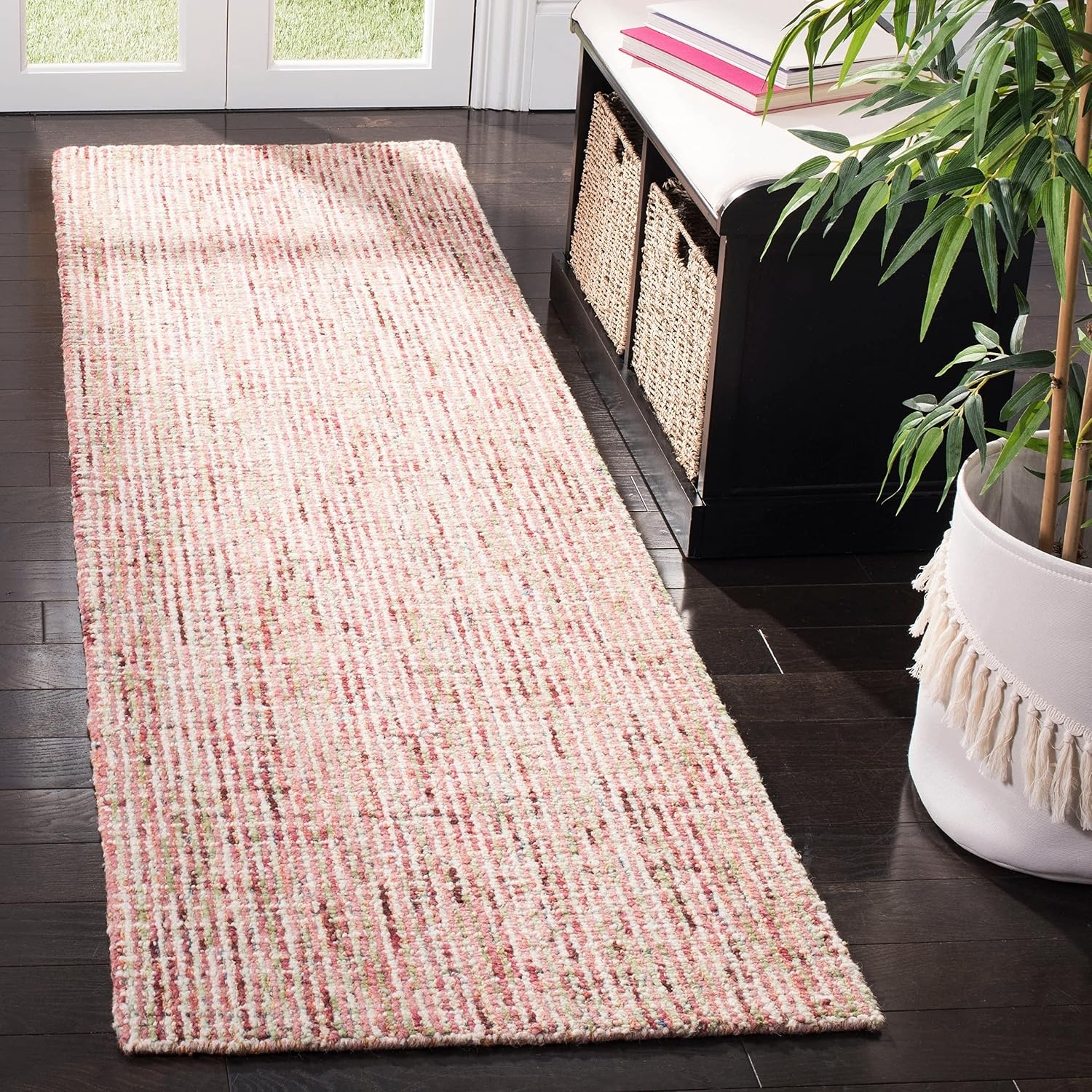 image:imageSAFAVIEH Area Rug 8x10 Abstract Collection Large Light Grey amp Ivory Handmade Wool Ideal for Living Room Bedroom Office Dining Space ABT468FBlueCharcoal