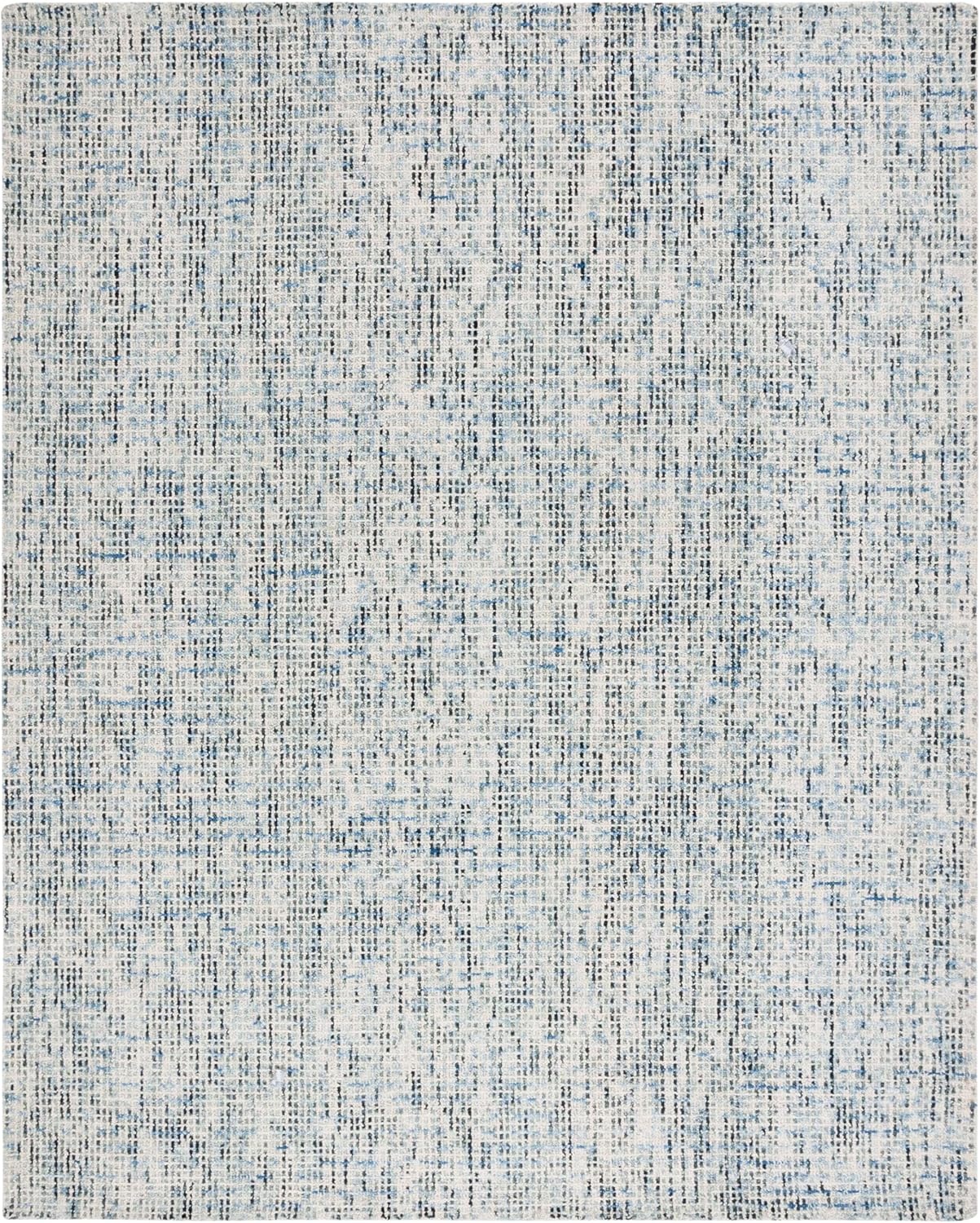 image:imageSAFAVIEH Area Rug 8x10 Abstract Collection Large Light Grey amp Ivory Handmade Wool Ideal for Living Room Bedroom Office Dining Space ABT468FBlueCharcoal