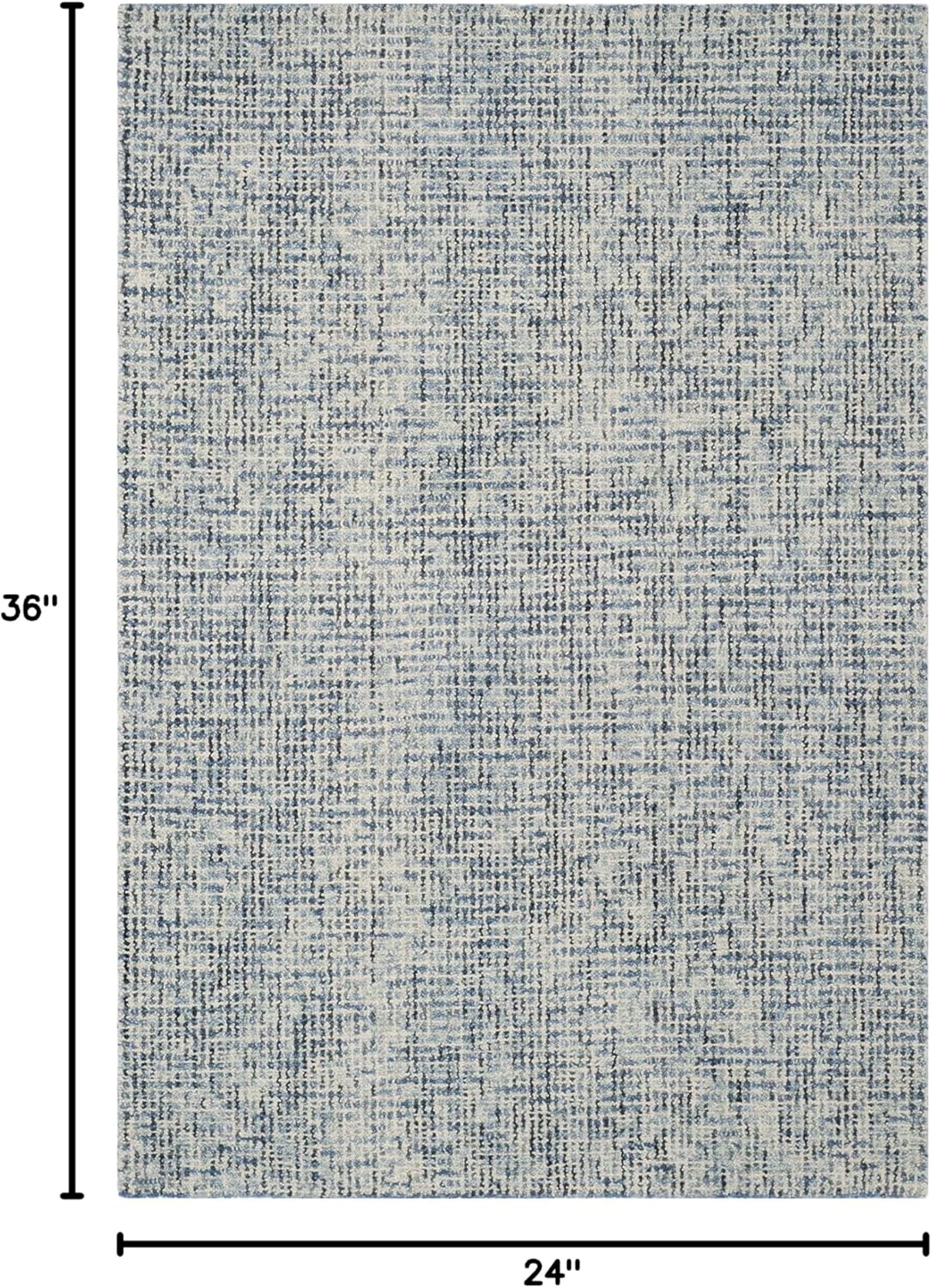 image:imageSAFAVIEH Area Rug 8x10 Abstract Collection Large Light Grey amp Ivory Handmade Wool Ideal for Living Room Bedroom Office Dining Space ABT468FBlueCharcoal
