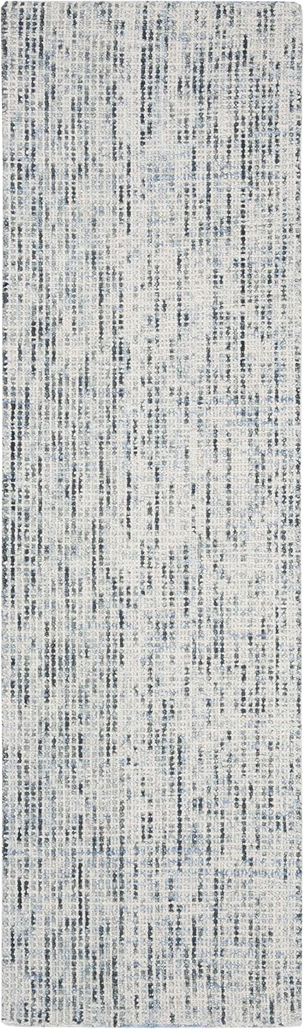 image:imageSAFAVIEH Area Rug 8x10 Abstract Collection Large Light Grey amp Ivory Handmade Wool Ideal for Living Room Bedroom Office Dining Space ABT468FBlueCharcoal