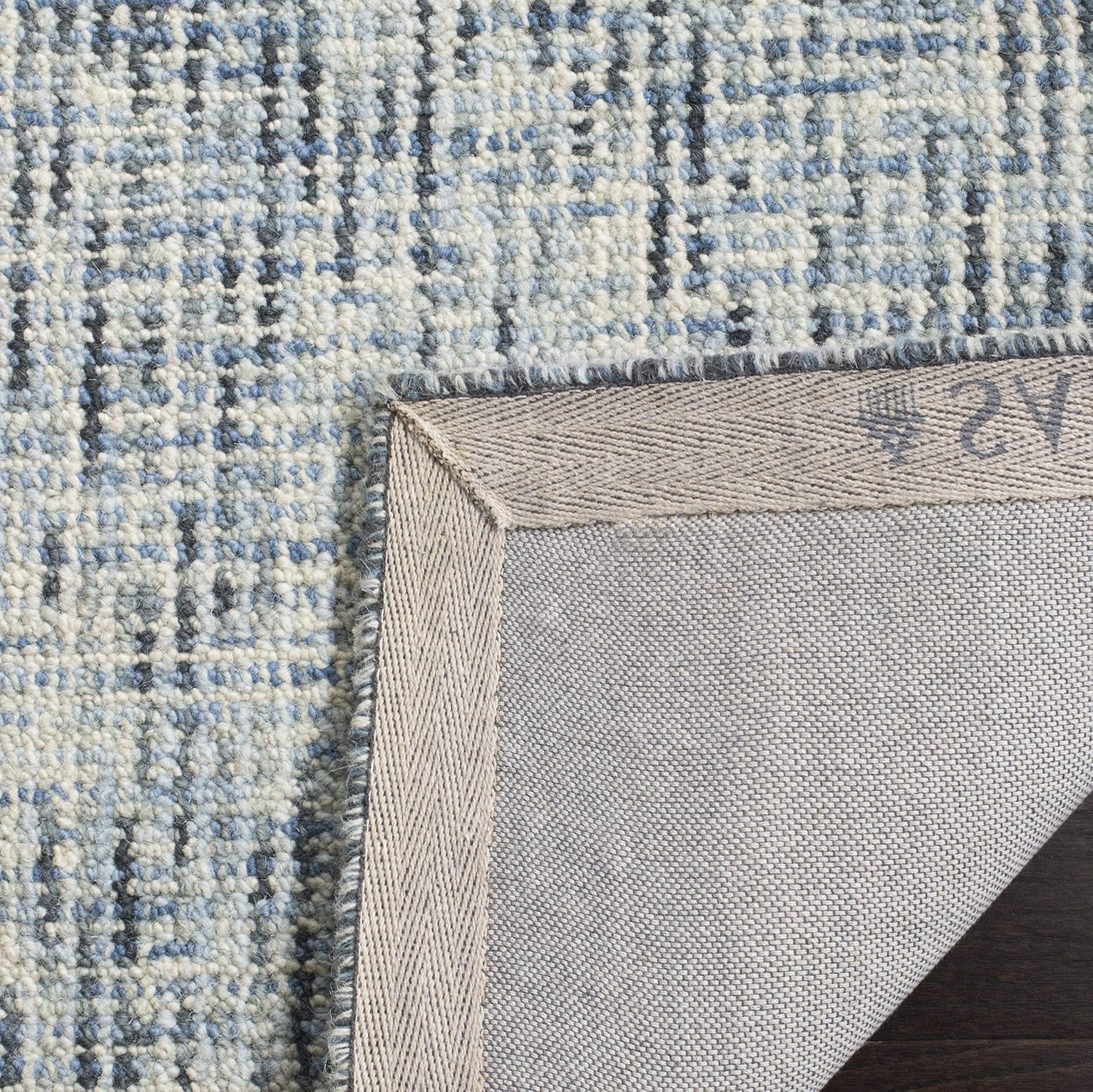 image:imageSAFAVIEH Area Rug 8x10 Abstract Collection Large Light Grey amp Ivory Handmade Wool Ideal for Living Room Bedroom Office Dining Space ABT468FBlueCharcoal