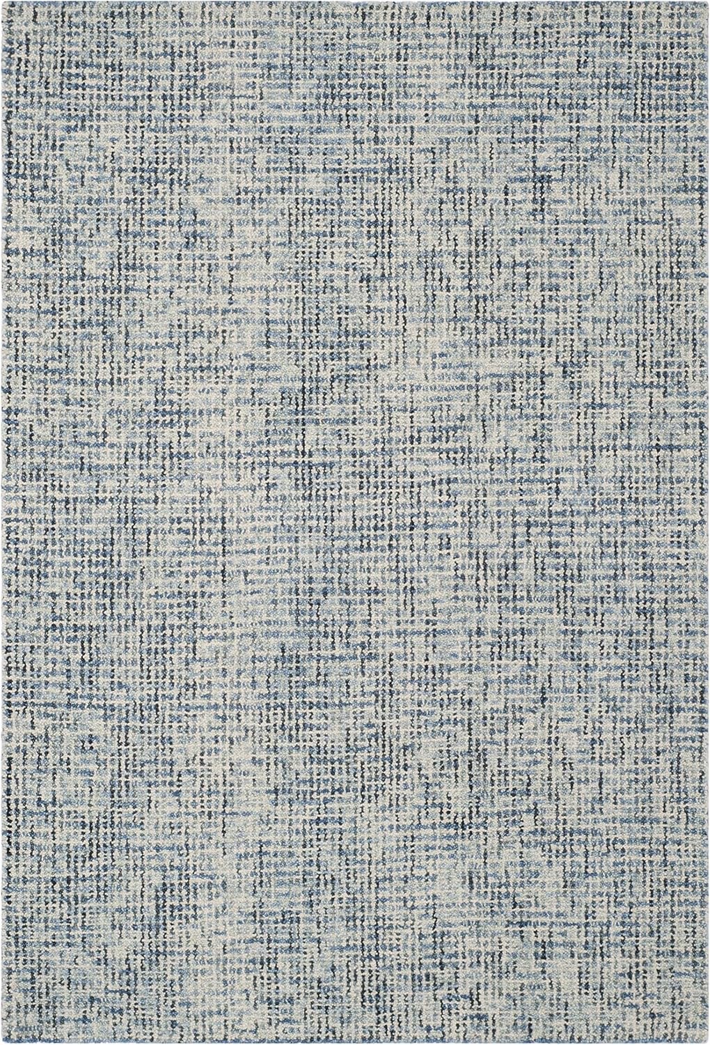 image:imageSAFAVIEH Area Rug 8x10 Abstract Collection Large Light Grey amp Ivory Handmade Wool Ideal for Living Room Bedroom Office Dining Space ABT468FBlueCharcoal
