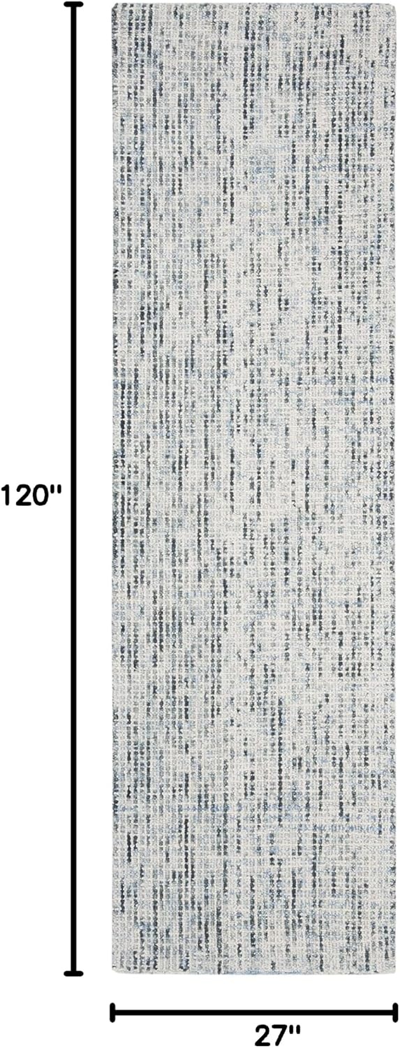 image:imageSAFAVIEH Area Rug 8x10 Abstract Collection Large Light Grey amp Ivory Handmade Wool Ideal for Living Room Bedroom Office Dining Space ABT468FBlueCharcoal